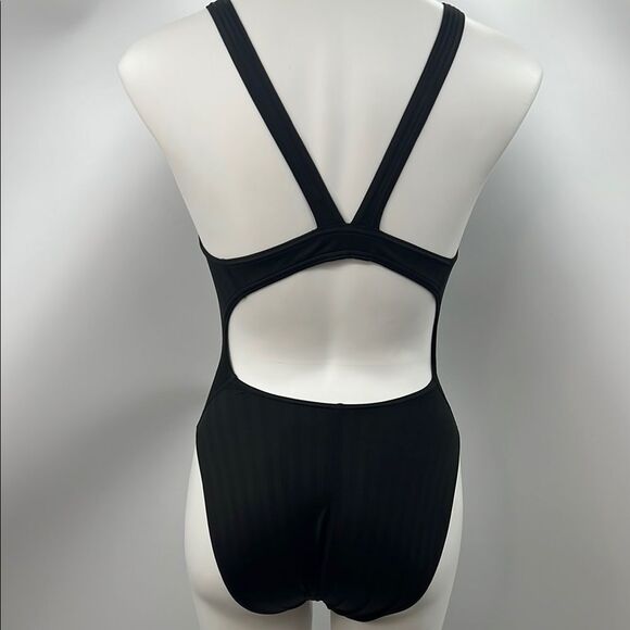 Speedo Striped Black One Piece Swimsuit - Picture 4 of 6